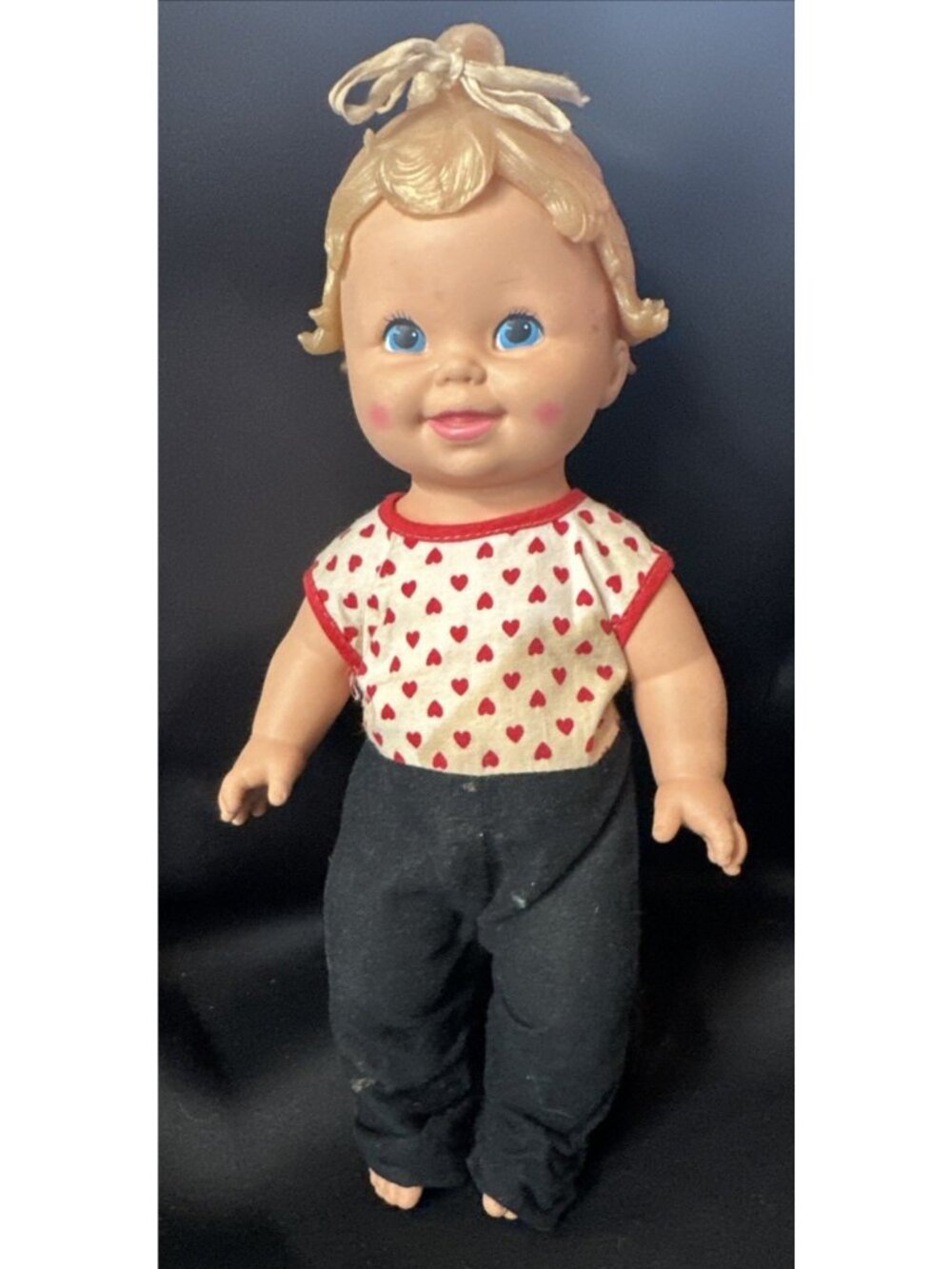Vtg 70s 1971 Mattel Tiny Baby Tender Love Blonde Hair Blue Eyes Molded Doll 12"